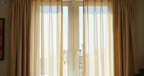 Dull dusty drapes in haberfield-nsw before professional cleaning
